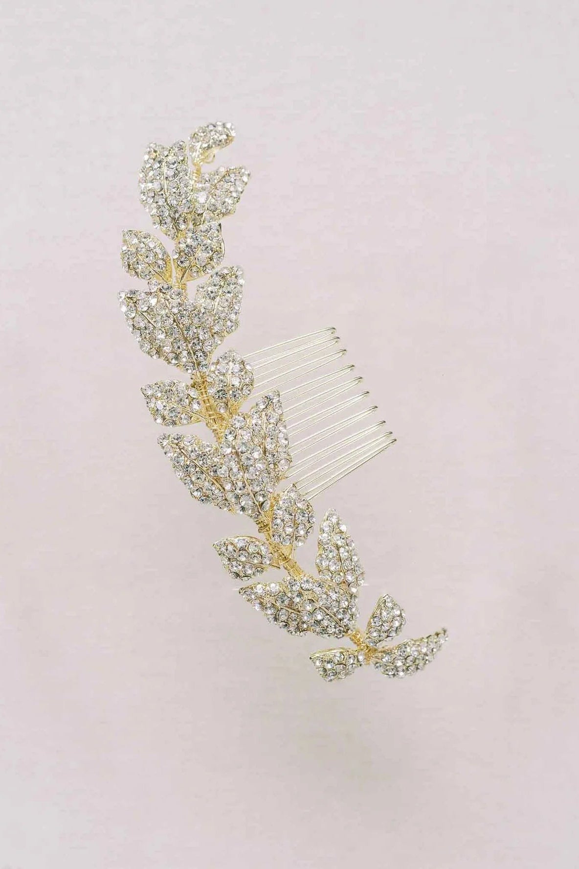 Crystal encrusted leaves hair comb - Style
