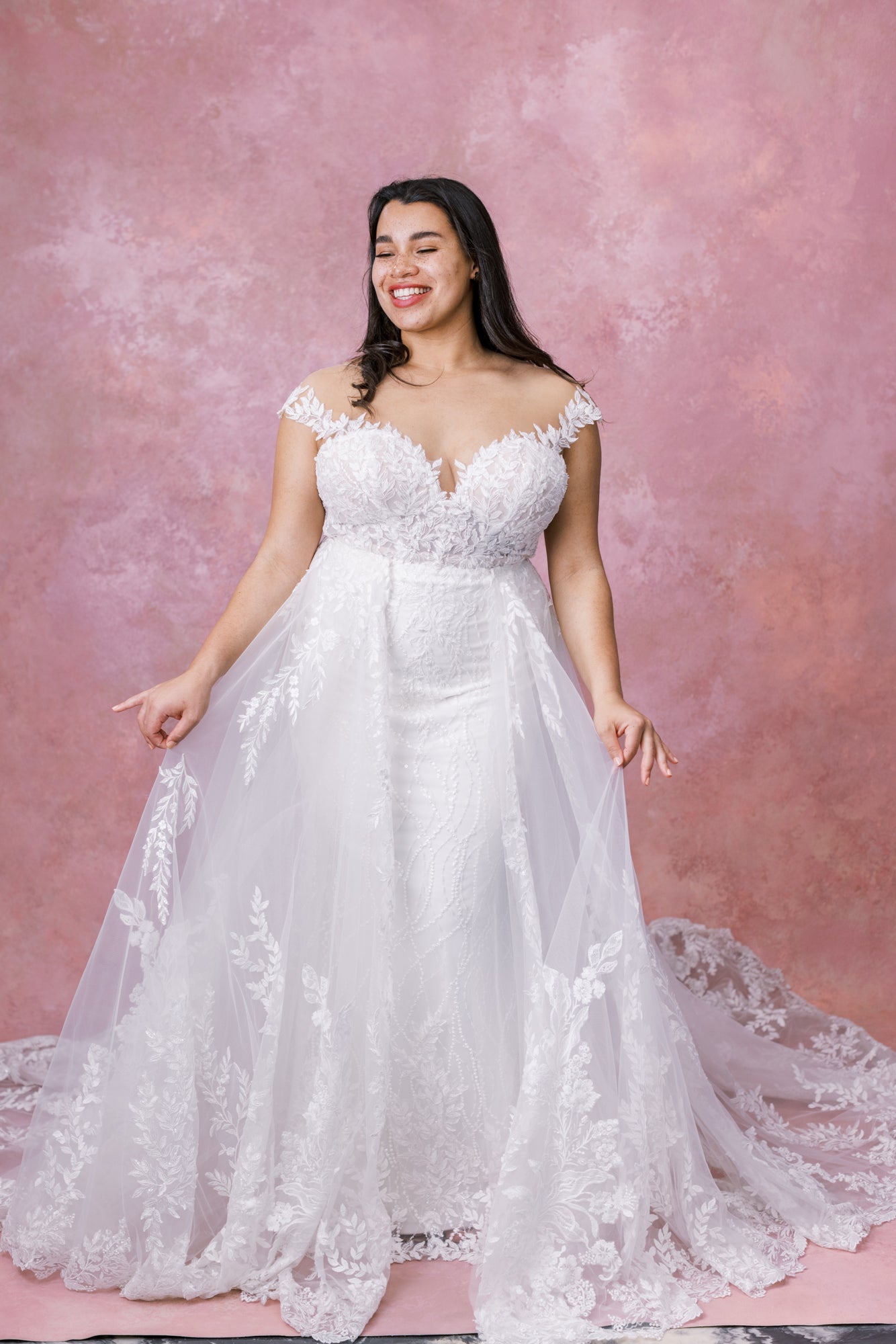1303 Plus Size with Overskirt
