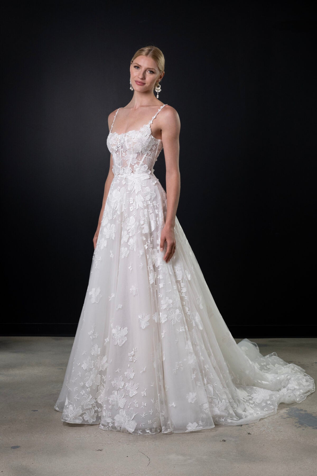 1749 by Martina Liana - Matte Floral Lace A-Line Wedding Dress The White Flower 1749 by Martina Liana - Matte Floral Lace A-Line Wedding Dress The White Flower