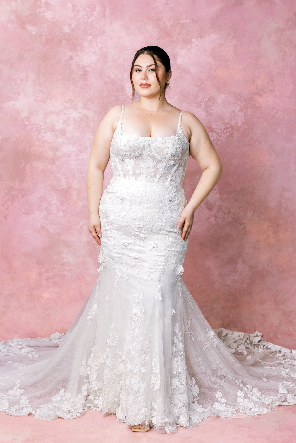 1767 Plus Size by Martina Liana - Floral Lace Fitted Wedding Dress The White Flower 1767 Plus Size by Martina Liana - Floral Lace Fitted Wedding Dress The White Flower