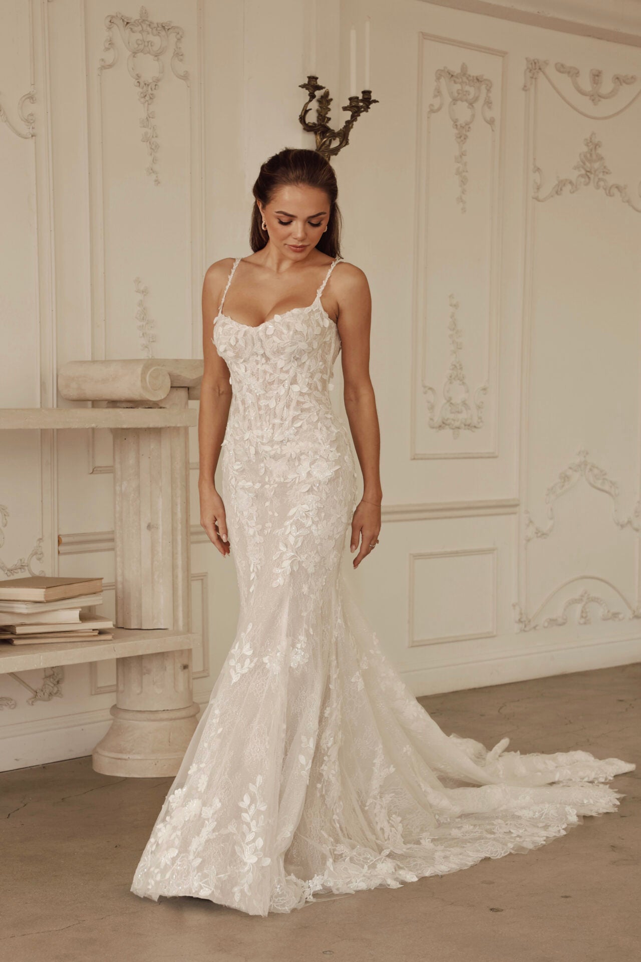 ML1891 by Martina Liana - Lace Spaghetti Strap Fitted Wedding Dress The White Flower ML1891 by Martina Liana - Lace Spaghetti Strap Fitted Wedding Dress The White Flower