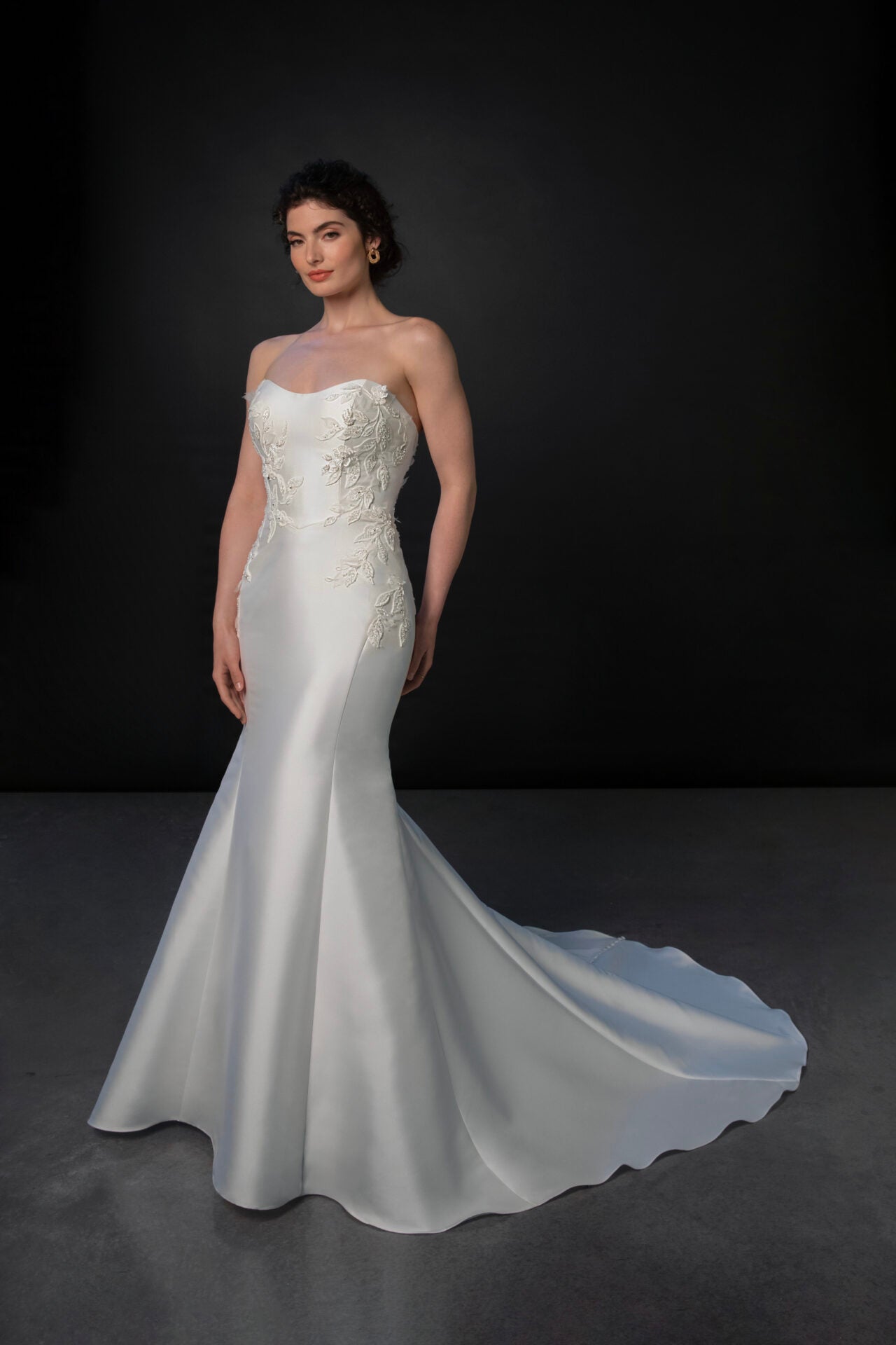 ML1942 by Martina Liana - Mikado Fitted Wedding Dress with Floral Lace Embellishments The White Flower ML1942 by Martina Liana - Mikado Fitted Wedding Dress with Floral Lace Embellishments The White Flower