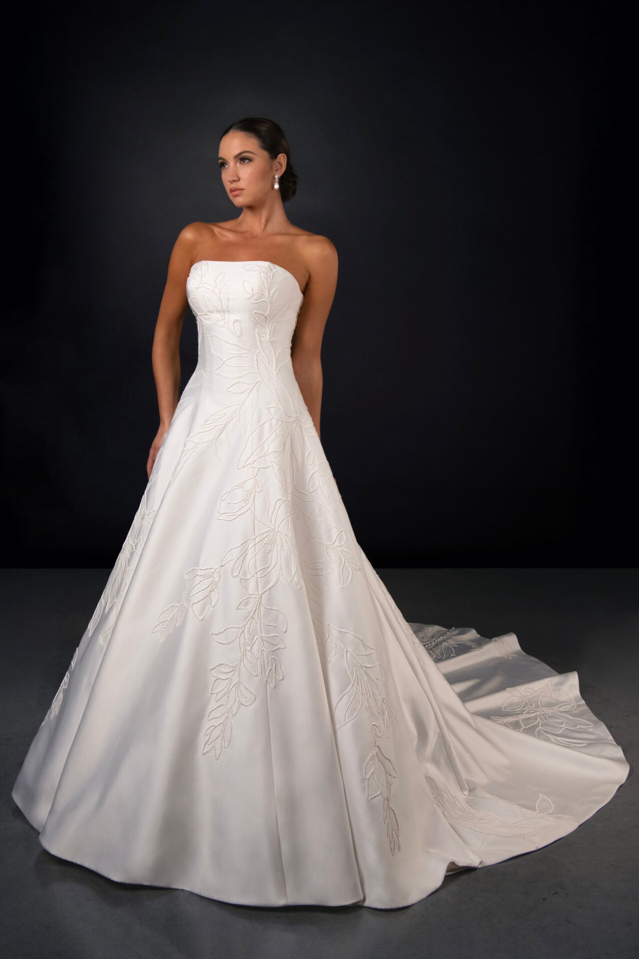 ML2062 by Martina Liana | Lace and Mikado Strapless Aline Gown