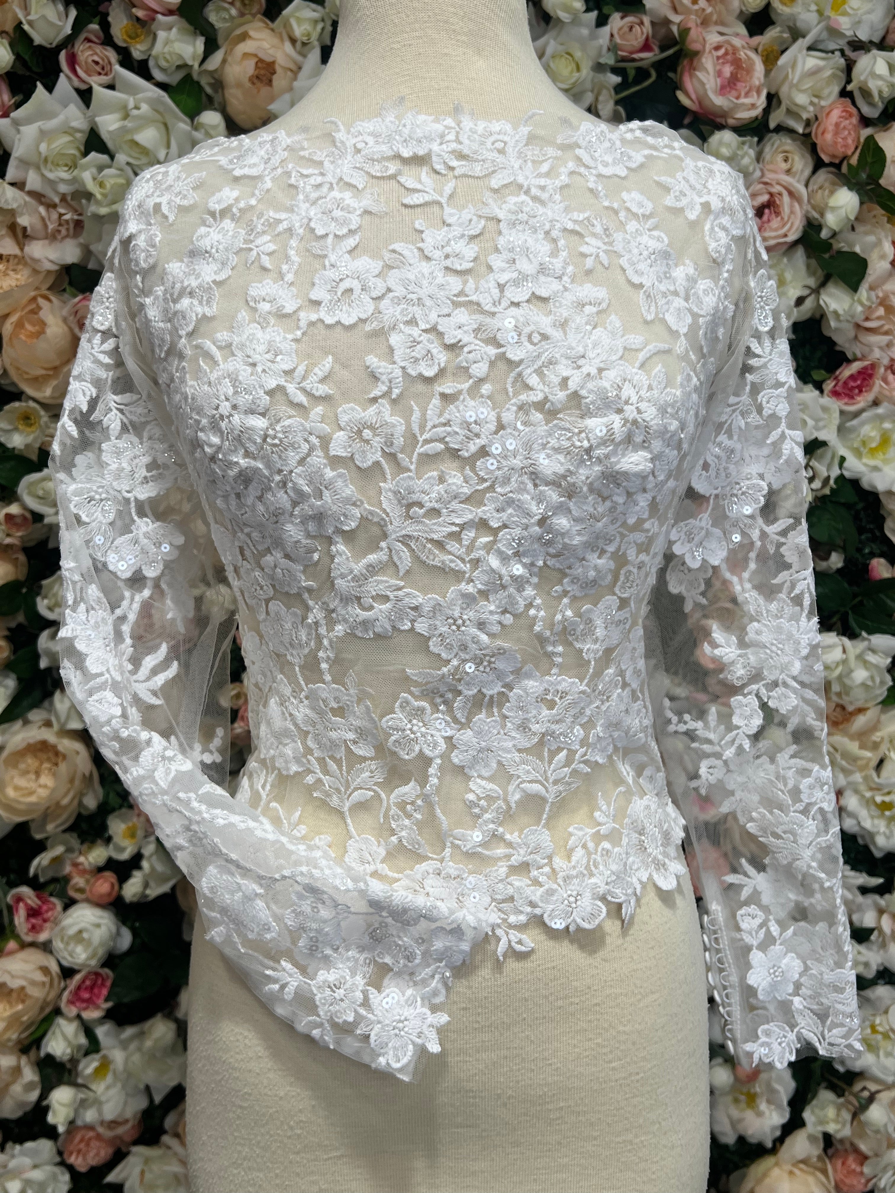 High Neck Long Lace Jackets For Wedding Dresses Wedding Dress With