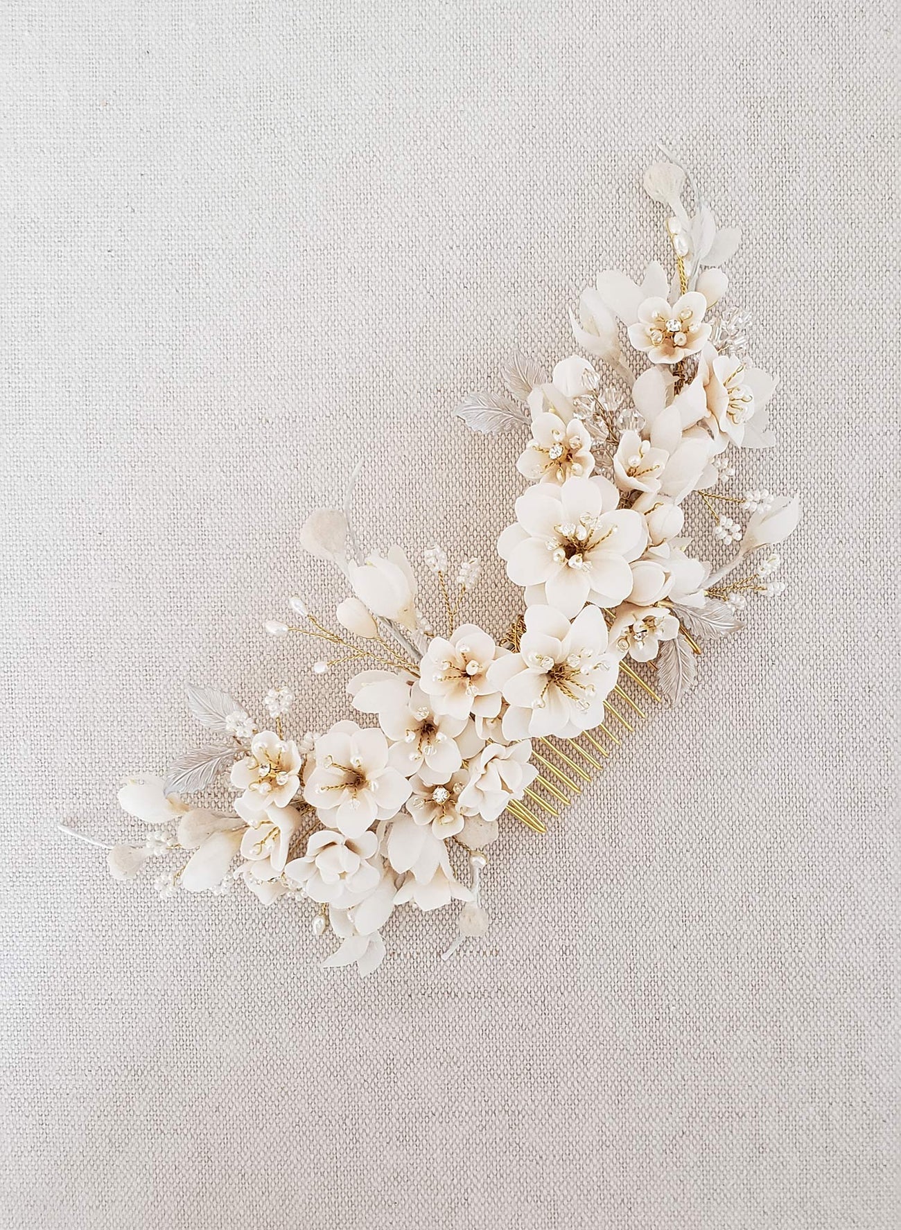 Creamy decadence floral headpiece - Style 