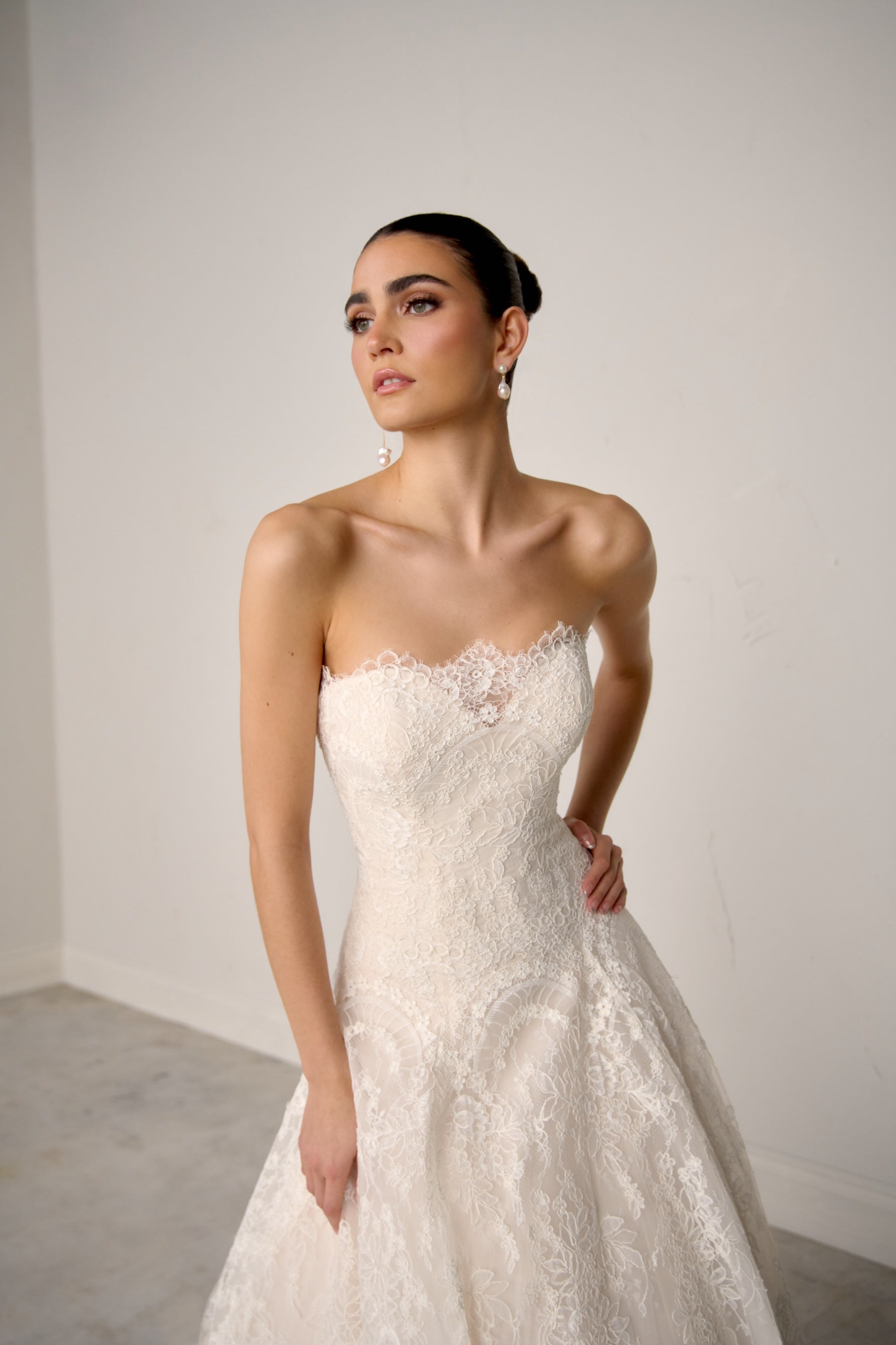 Tessera by Justin Alexander Signature | Lace Drop Waist A-Line