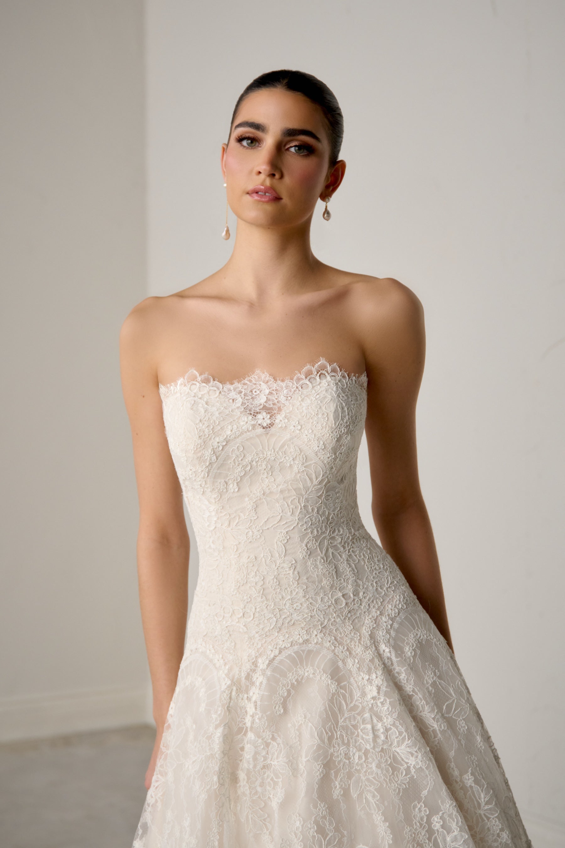 Tessera by Justin Alexander Signature | Lace Drop Waist A-Line