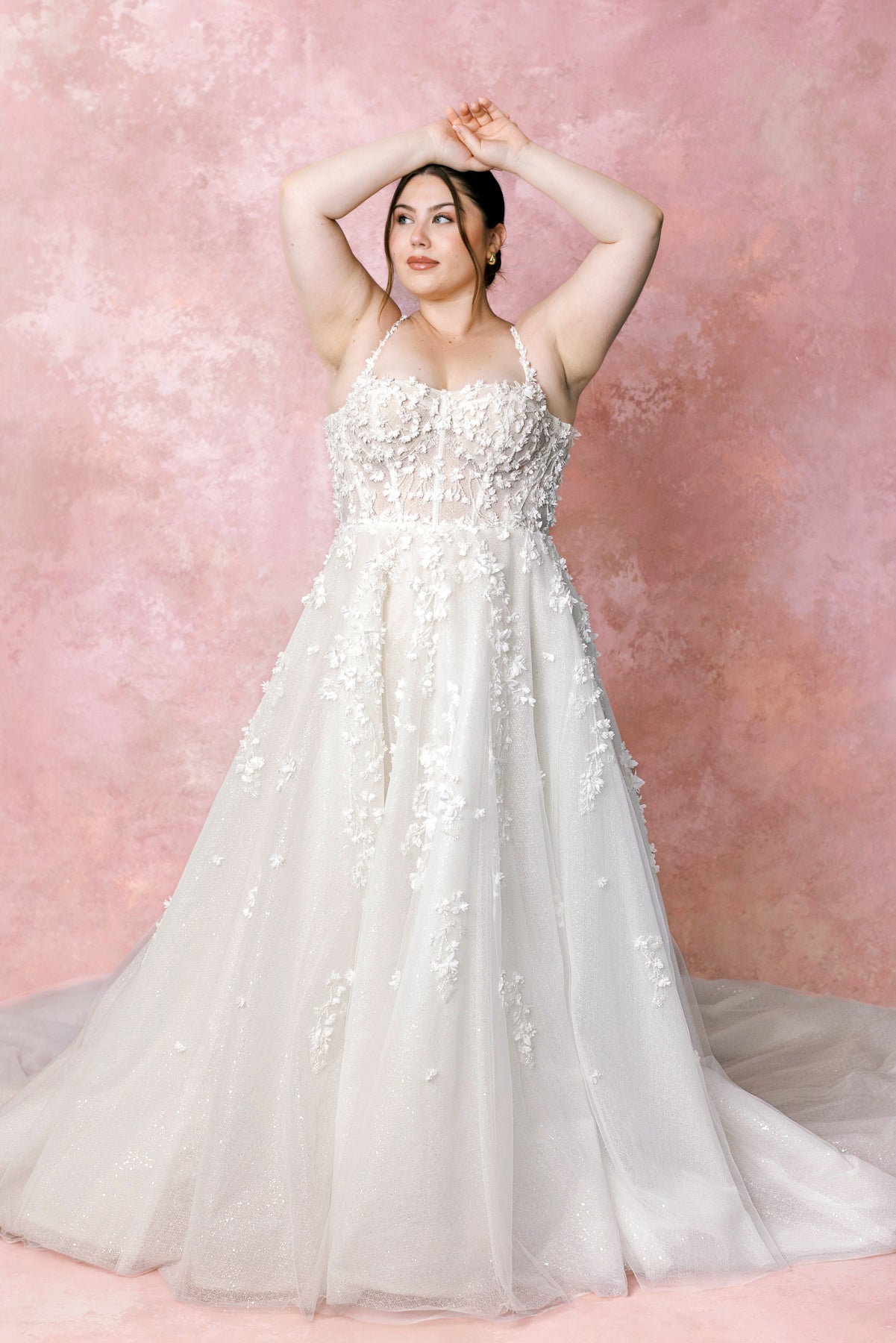 1718 Plus Size by Martina Liana - Square Neck A-Line with Soft 3D Embellishments The White Flower 1718 Plus Size by Martina Liana - Square Neck A-Line with Soft 3D Embellishments The White Flower