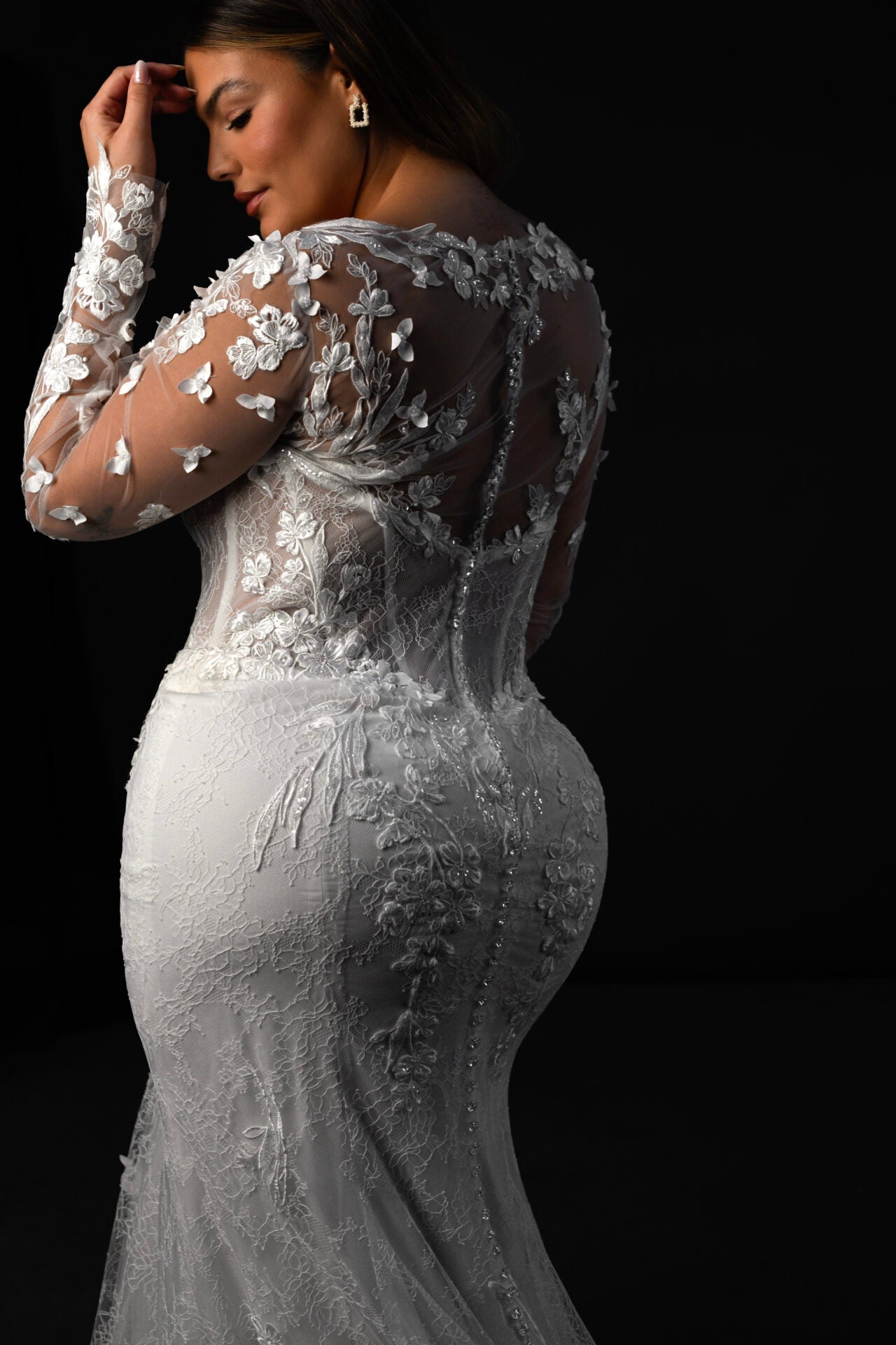1867 Plus Size by Martina Liana - Strapless Lace Fit-and-Flare Wedding Dress with 3D Florals The White Flower 1867 Plus Size by Martina Liana - Strapless Lace Fit-and-Flare Wedding Dress with 3D Florals The White Flower