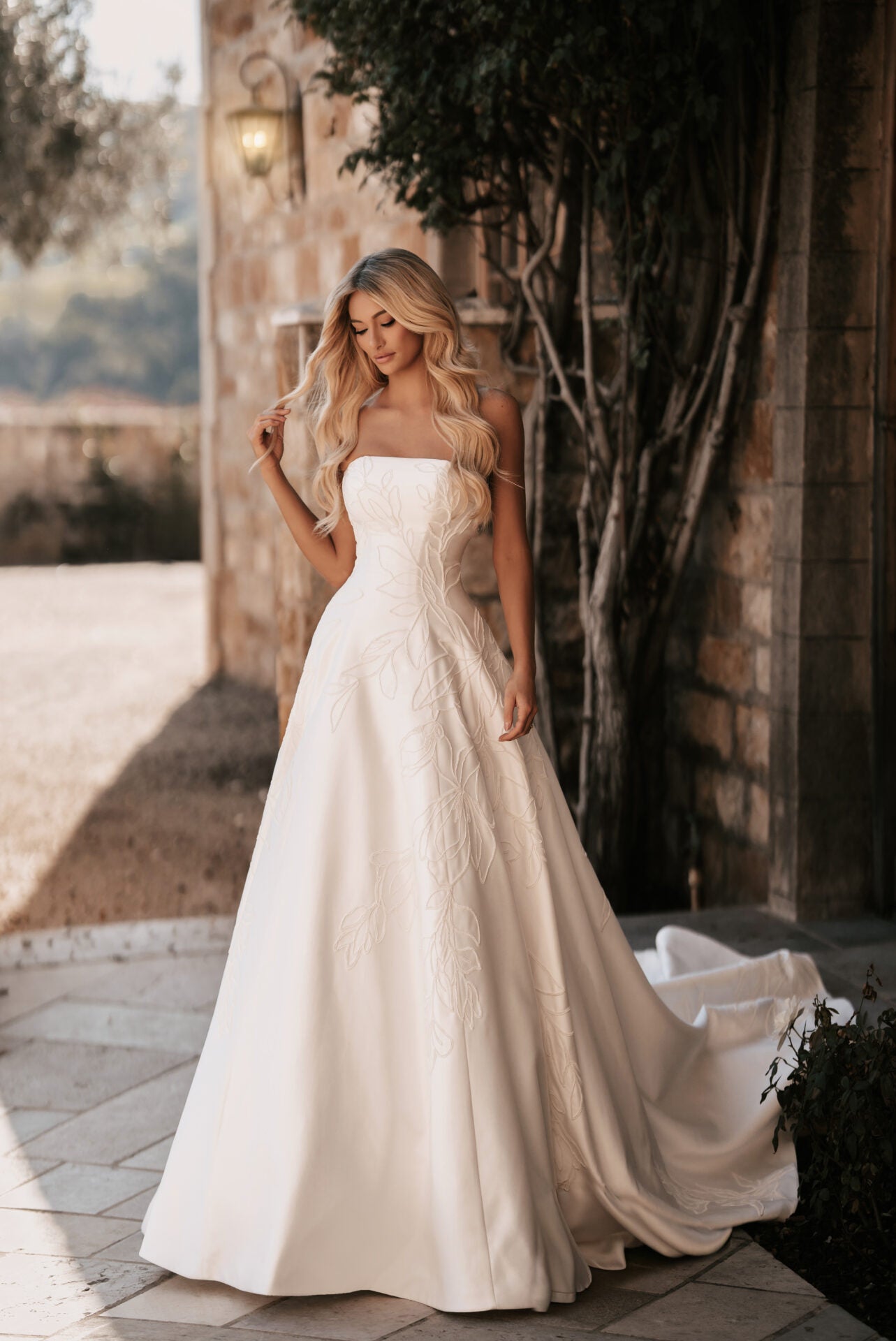 ML2062 by Martina Liana | Lace and Mikado Strapless Aline Gown