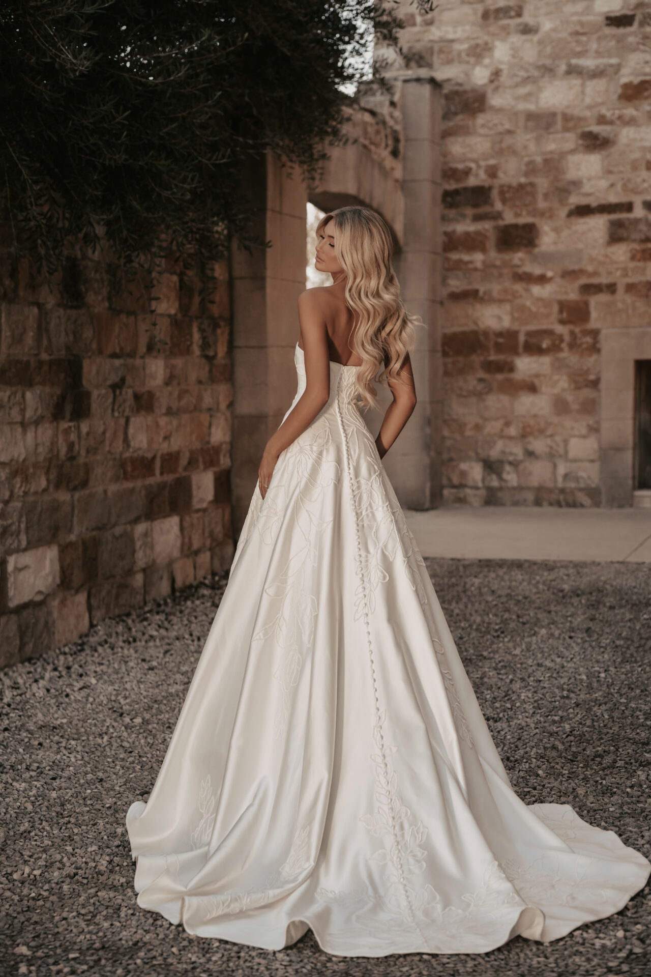 ML2062 by Martina Liana | Lace and Mikado Strapless Aline Gown