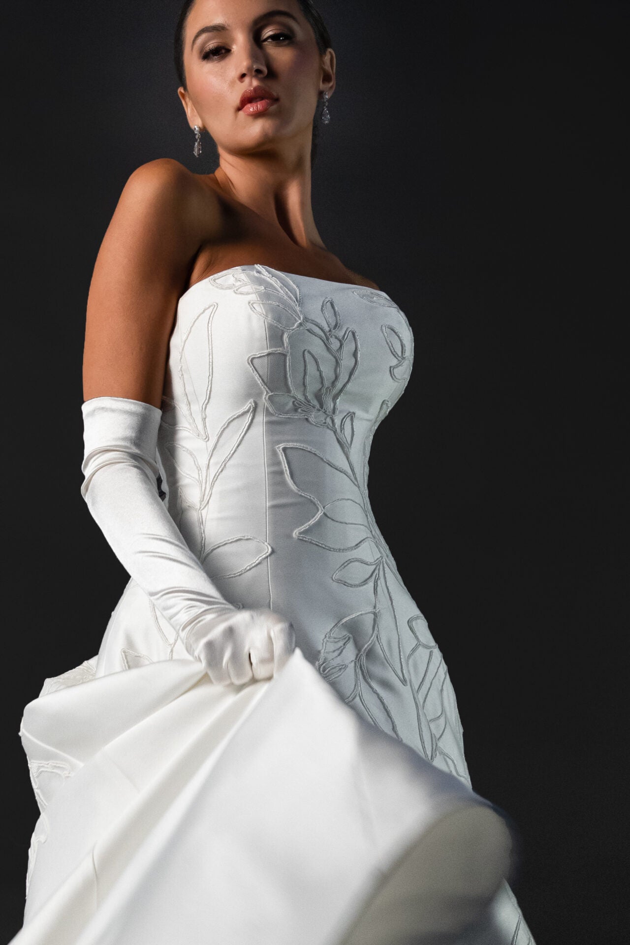 ML2062 by Martina Liana | Lace and Mikado Strapless Aline Gown