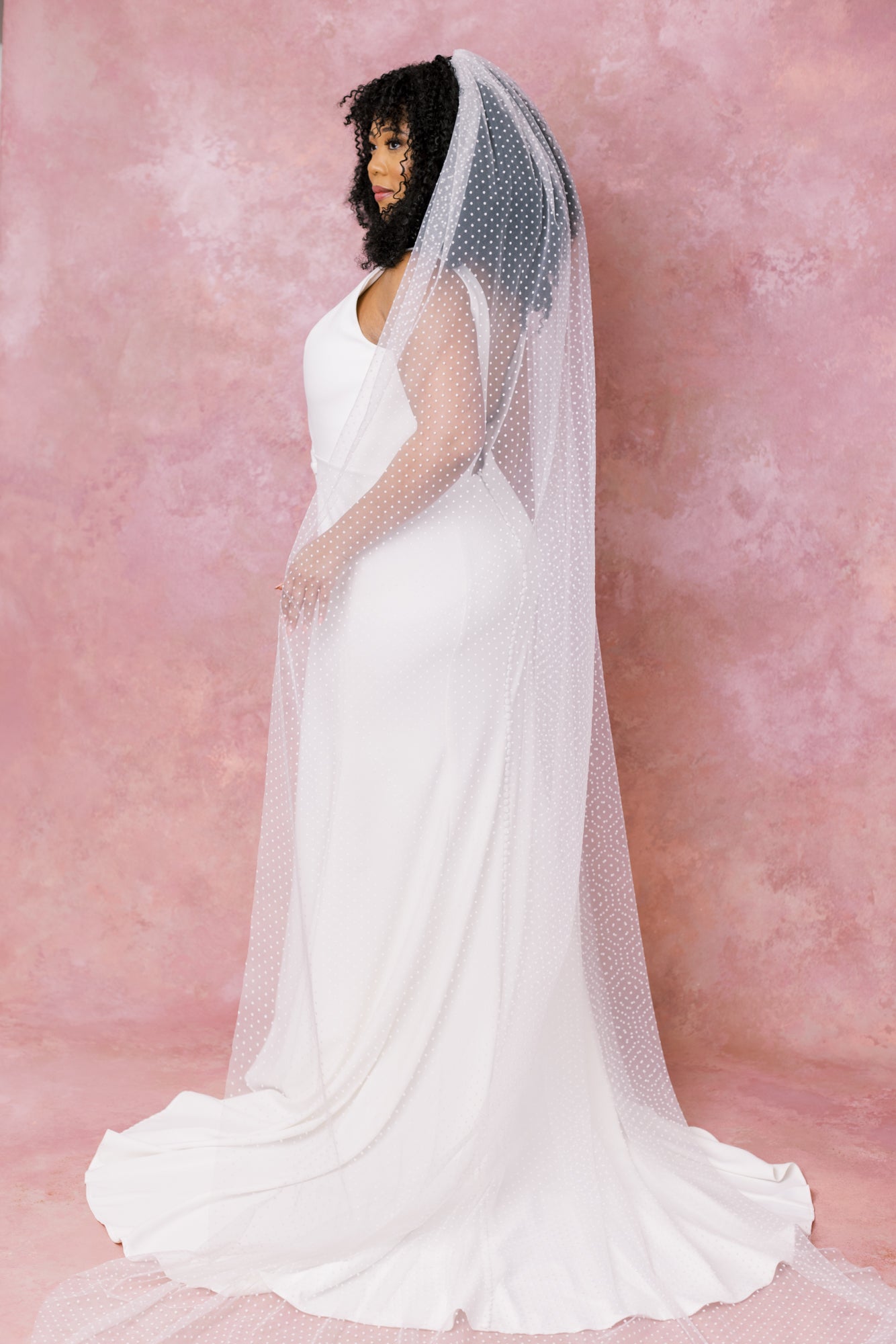Peony Polka Dot Cathedral Veil