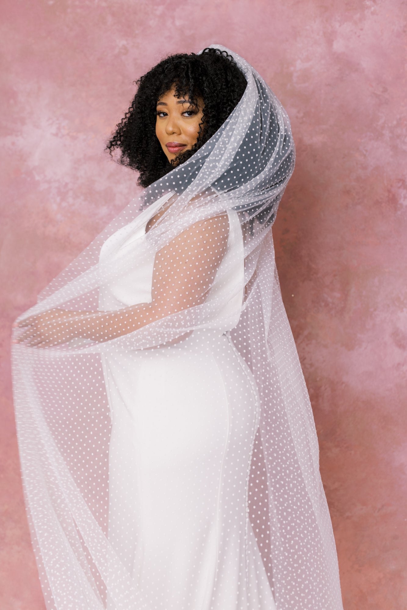 Peony Polka Dot Cathedral Veil