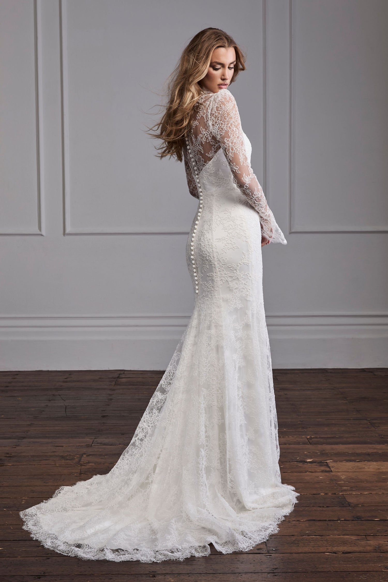 Aurora by Suzanne Neville | Long Sleeve Lace Wedding Dress The White Flower Aurora by Suzanne Neville | Long Sleeve Lace Wedding Dress The White Flower