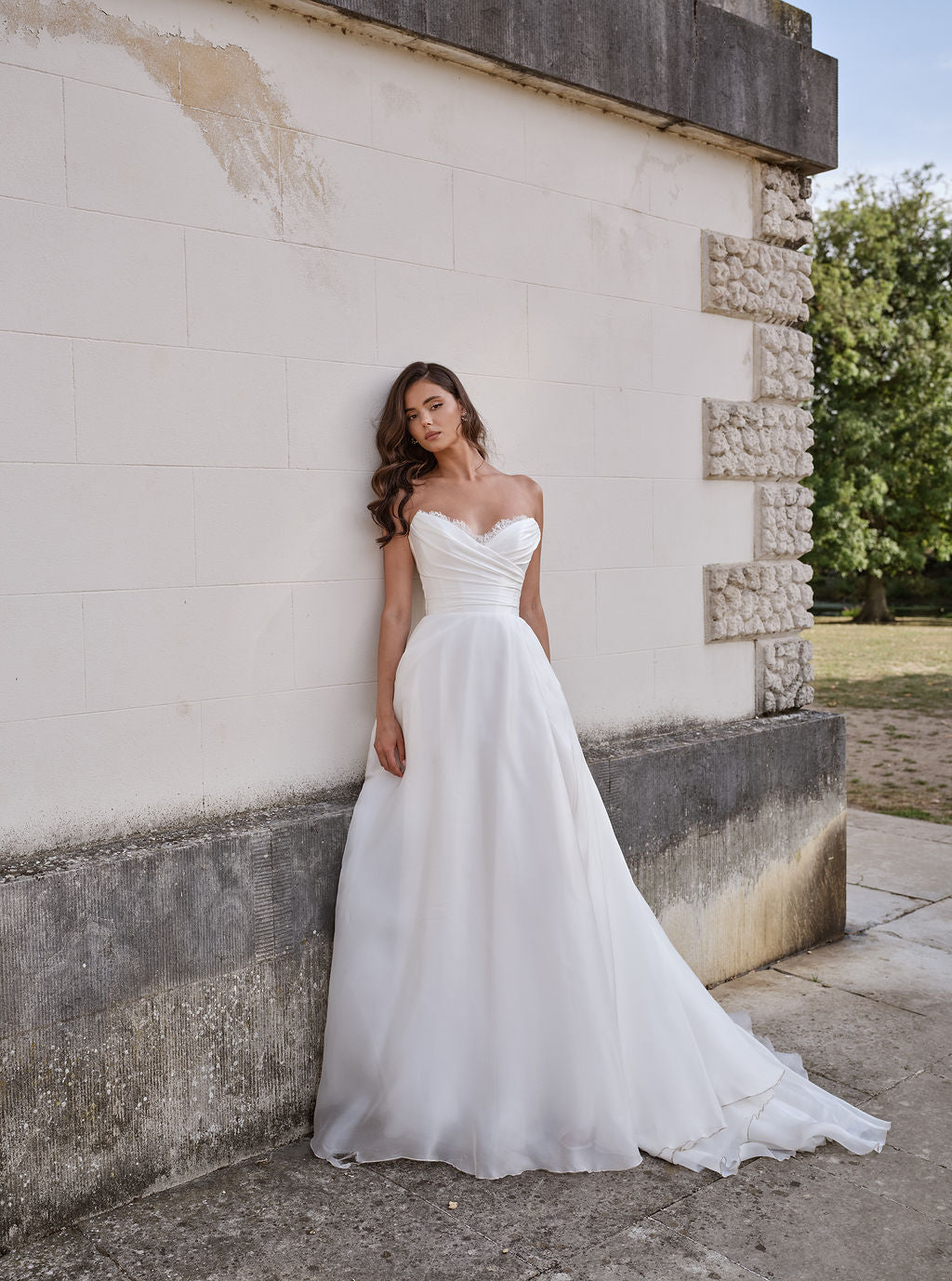 Silvaine by Suzanne Neville | Strapless Organza A-Line Wedding Dress The White Flower Silvaine by Suzanne Neville | Strapless Organza A-Line Wedding Dress The White Flower