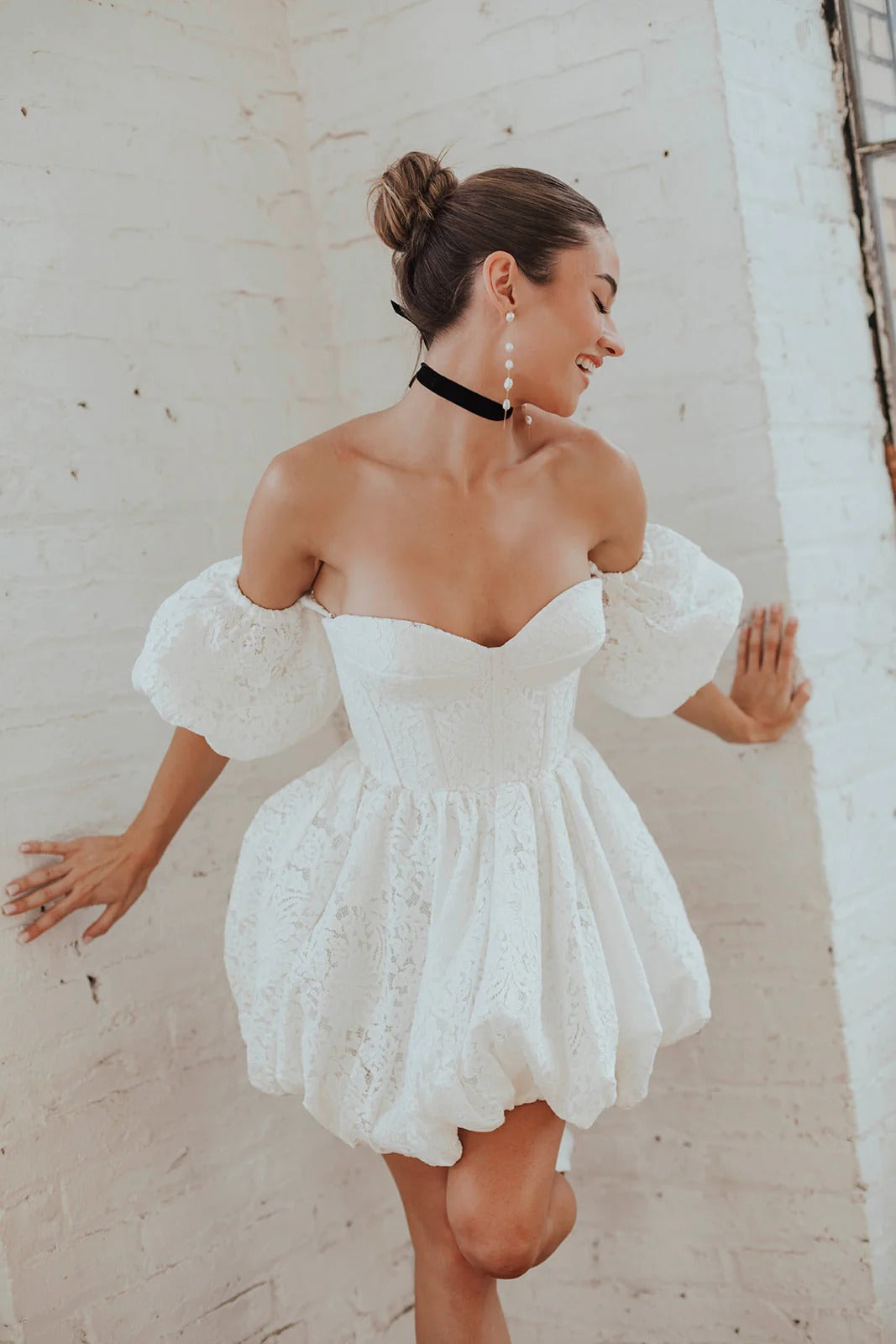 petals lace dress Moonlit Petals Floral Lace Mini Dress