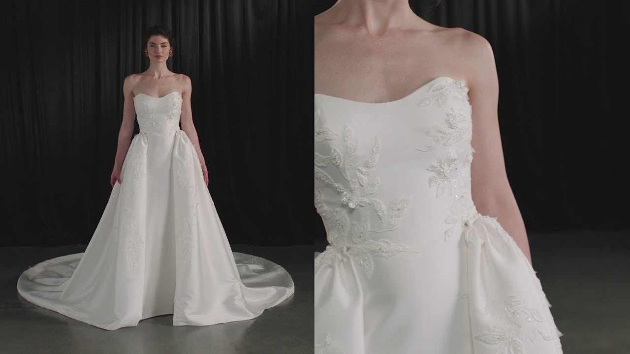 ML1986 by Martina Liana - Floral Lace Fitted Basque Wedding Dress
